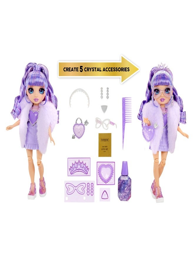 Rainbow High Creative Crystals Violet - Purple 11” Fashion Doll with Crystal Accessory Make It Kit, Ring for You, DIY, Crafts, Resin Play, Kids Gift 8+ - Image 2